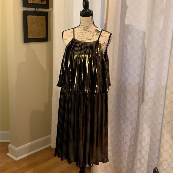 Gold metallic dress nwt - Picture 4 of 7